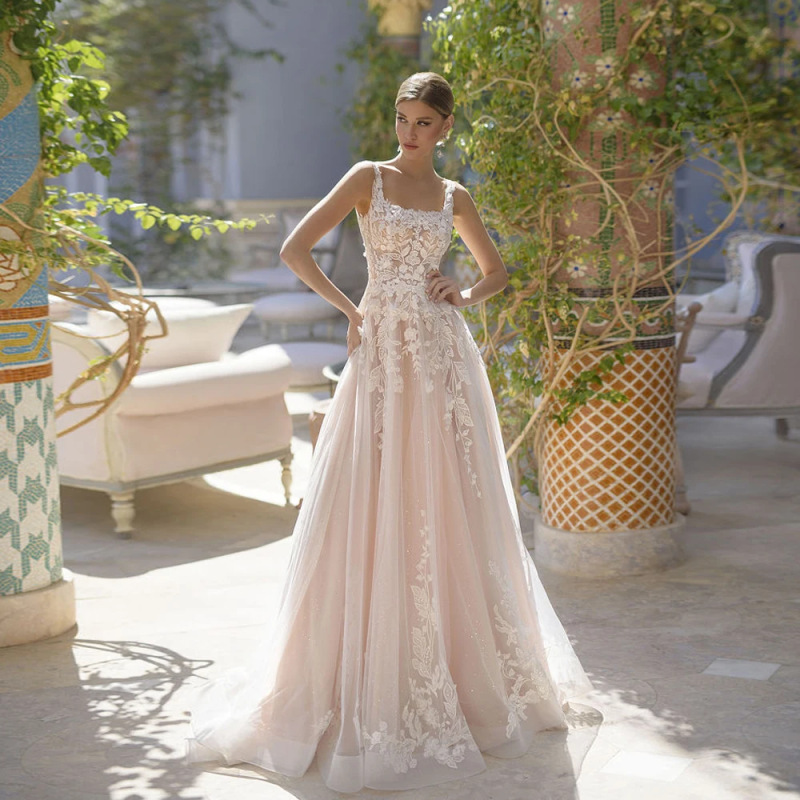 2025 New Bridal Wedding Dress French Lace Train Long Dress Cross-Border Aliexpress Strap Slimming Dress 2025 New Bridal Wedding Dress French Lace Train Long Dress Cross-Border Aliexpress Strap Slimming Dress