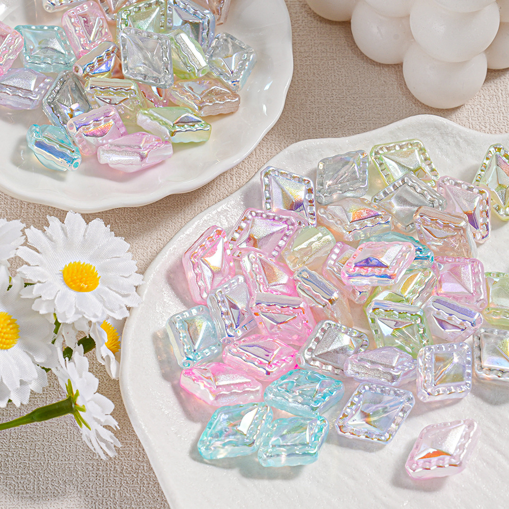 Esmalte de azúcar esmalte de color transparente diamante de forma especial cuentas de cuentas de cadena de teléfono móvil DIY material accesorios de joyería