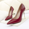 Korean fashion pointed net red high heels banquet metal thin heel women’s single Shoes Sexy Professional ol women’s shoe