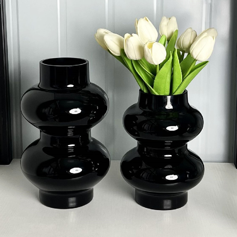 Modern Simple Creative Color Jade Belly Gourd Glass Vase Ornaments Home Design Decoration Hydroponic Flower Ware