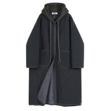 羊羔毛大衣女装秋冬时尚休闲慵懒风宽松大码胖连帽皮毛一体外套