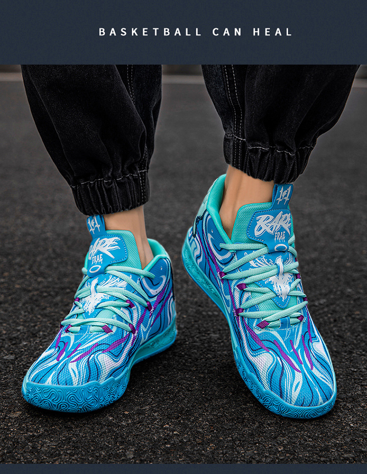 Three-ball Three-generation Bauer Basketball Shoes for Men and Women Anti-slip and Wear-resistant High-top Concrete Combat Cushioning Sports Shoes_voghion.com