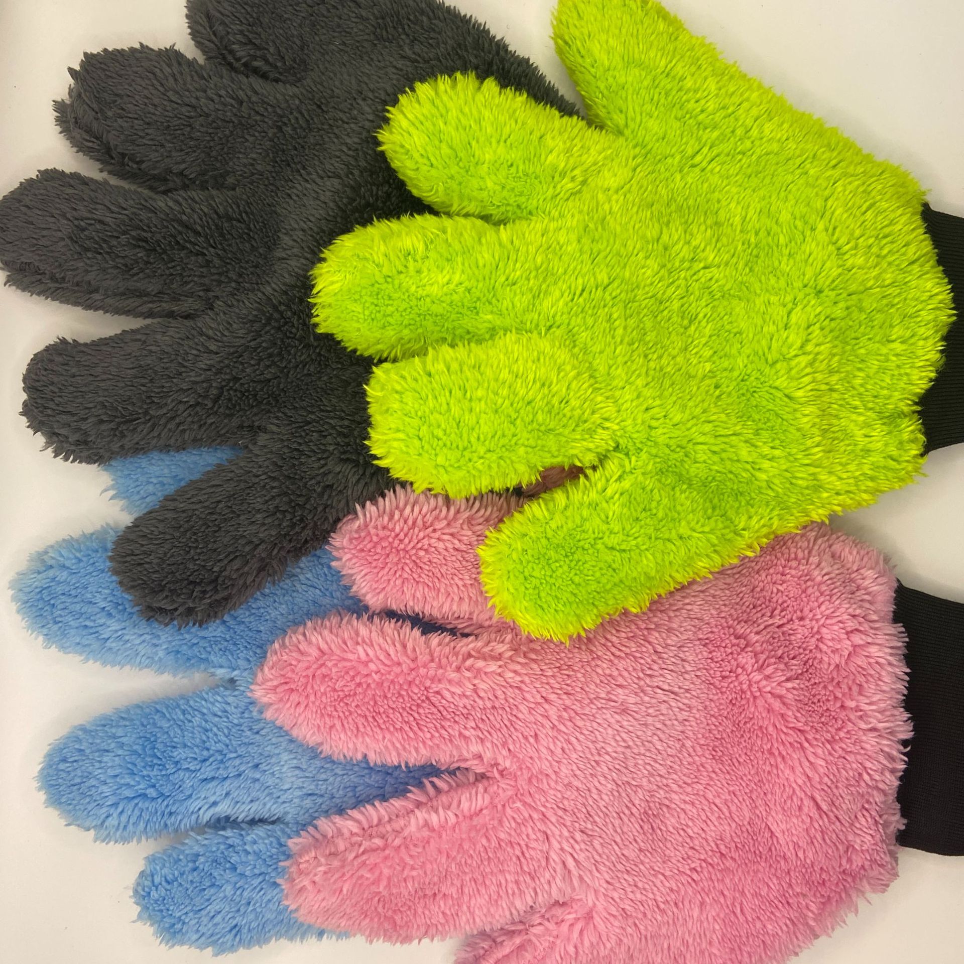 Car Wash Gloves, Double-Sided Five-Finger Thick Plush Car Cleaning Brush, Foaming Cleaning Brush for Car Detailing
