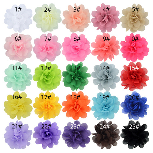 Euramerican Best Selling Handmade 5cm Chiffon Fabric Flowers DIY Headwear Boutonnieres Hats Shoes Bags Clothing Accessories