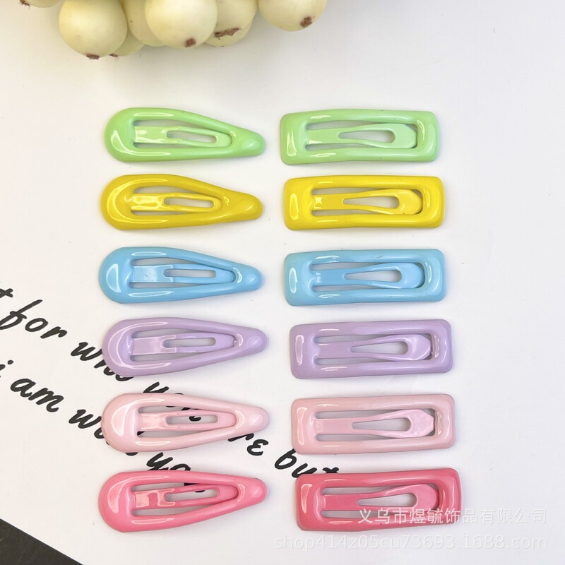 Macaron water drop square drip BB clip children's broken hairpin color hairpin hair accessories diy accessories cross-border side clip