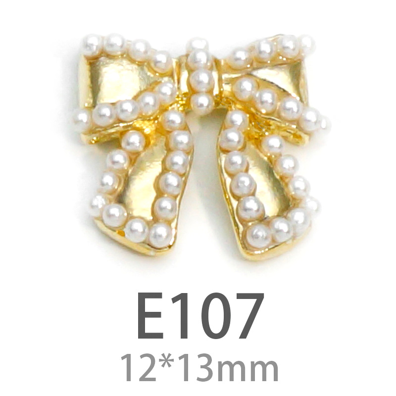 LZ nuevo rojo neto mismo estilo de uñas arco Aleación de uñas joyería arco de uñas de perlas de diamantes fábrica al por mayor