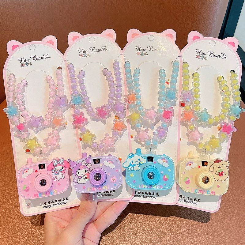 День защиты детей Маленькая девочка подарок на день рождения Санрио может проекционная камера ожерелье детское ювелирное изделие милые светящиеся игрушки