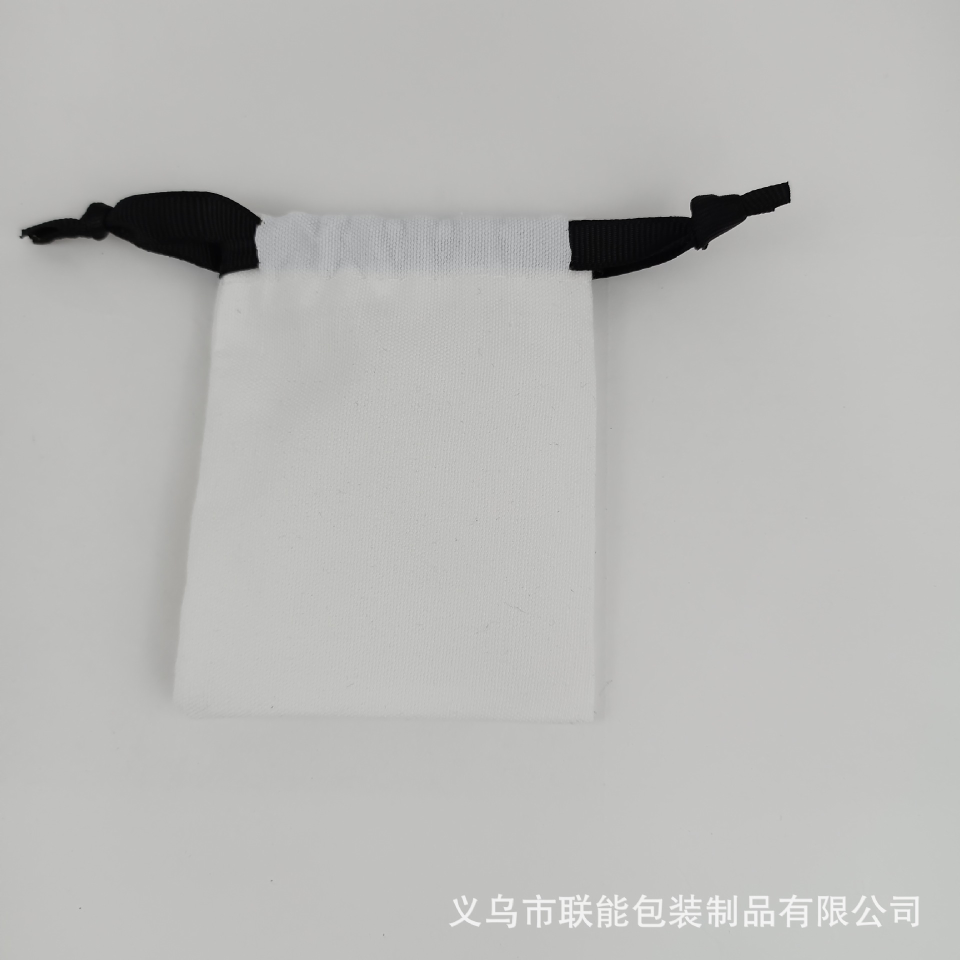 흰색면 드로 스트링 가방; 8*10cm