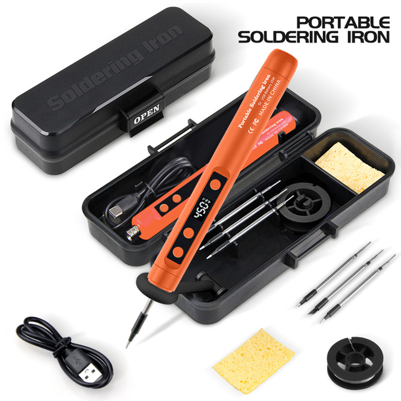 New USB Electric Soldering Iron Mini Portable Soldering Iron Set for Home Use with Type-C Connection and 1100Mah Battery