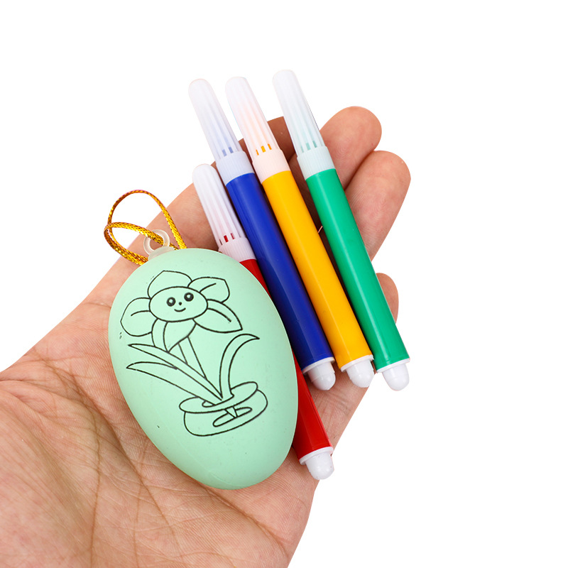 Dibujar huevos de Pascua Dibujar huevos de pato Kindergarten Concha de huevo para niños Diy Juguete de huevo de simulación pintado a mano