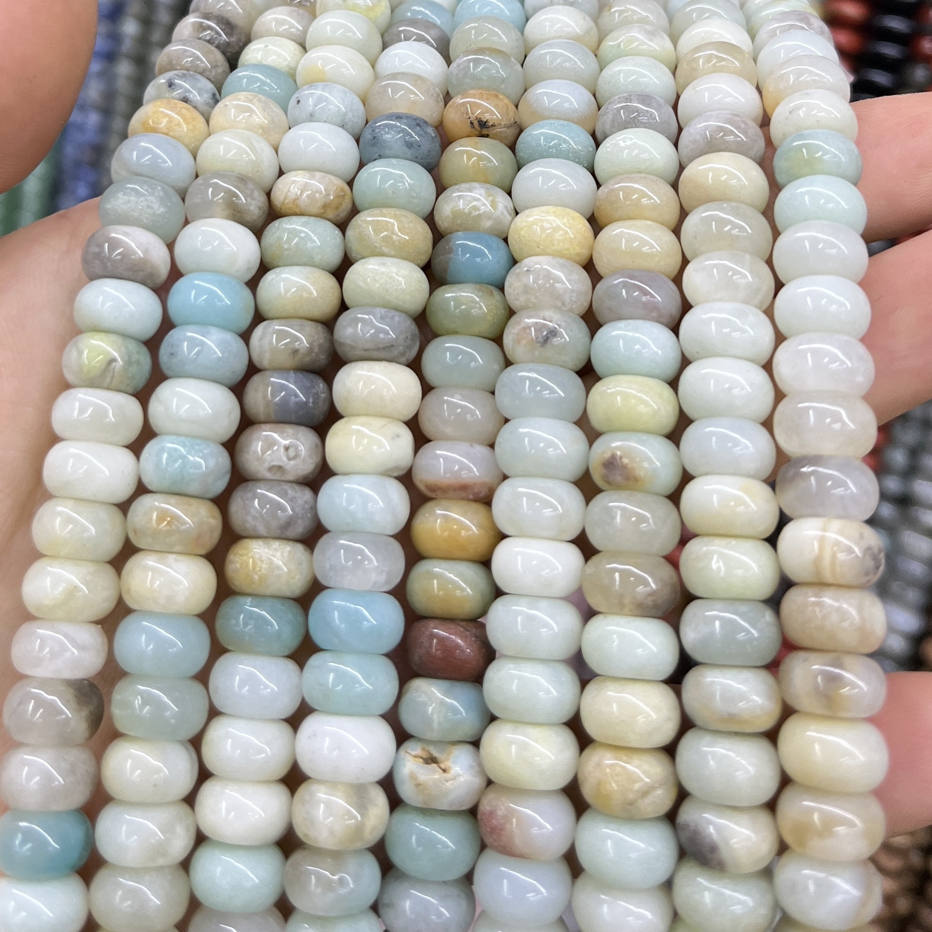 Piedra natural 5 * 8 Abaco Piedra Shoushan DIY accesorios de joyería collar de cuentas separadoras cuentas de posicionamiento cuentas al por mayor