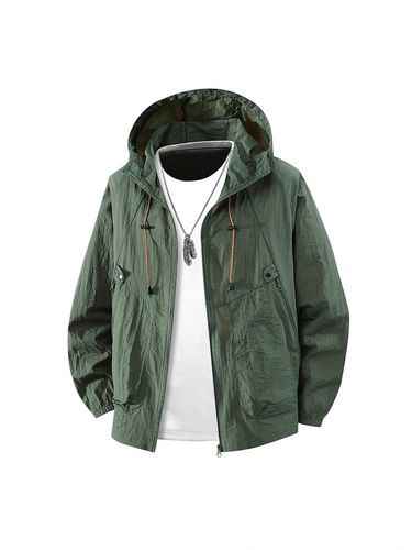 Summer New Mountain Series Outdoor Trend Brand Casual Thin UV Protection Solid Color Hooded Sunscreen Jacket for Men and Women