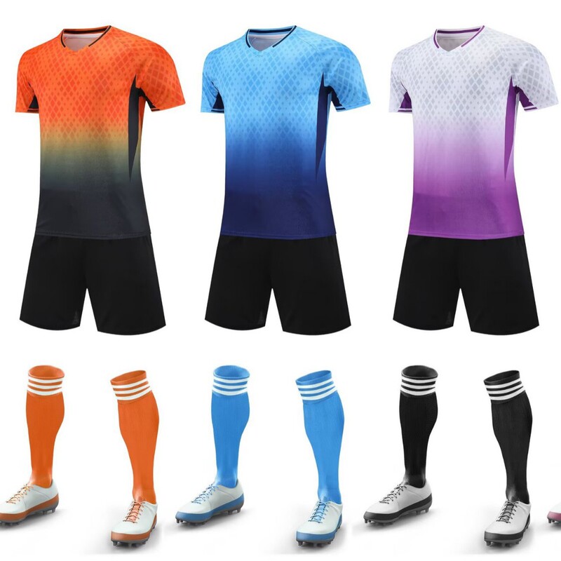 Cross-Border Short-Sleeved Suit Sports T-Shirt Mesh Football Uniform Jersey Casual Shorts New Number