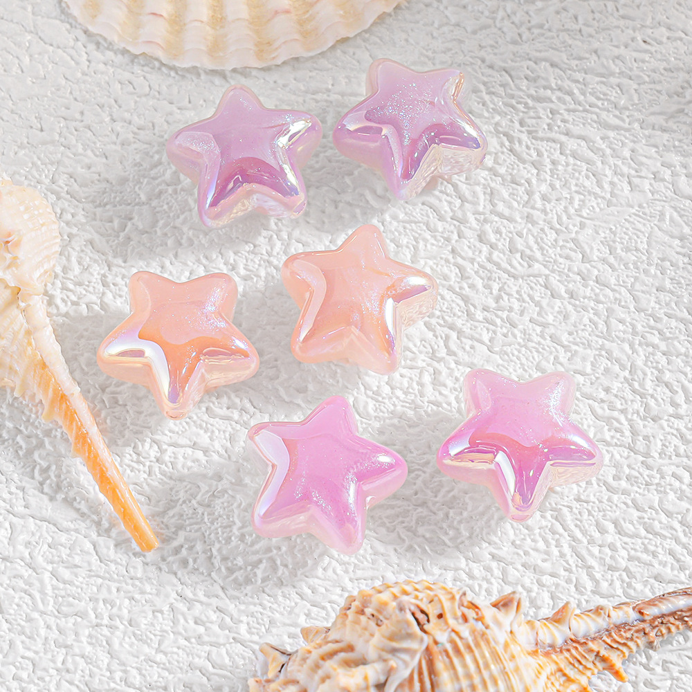 Heidi luz ultravioleta cambio de color estrella de cinco puntas con cuentas Diy cadena de teléfono móvil llavero accesorios de joyería modelo mixto lote suelto