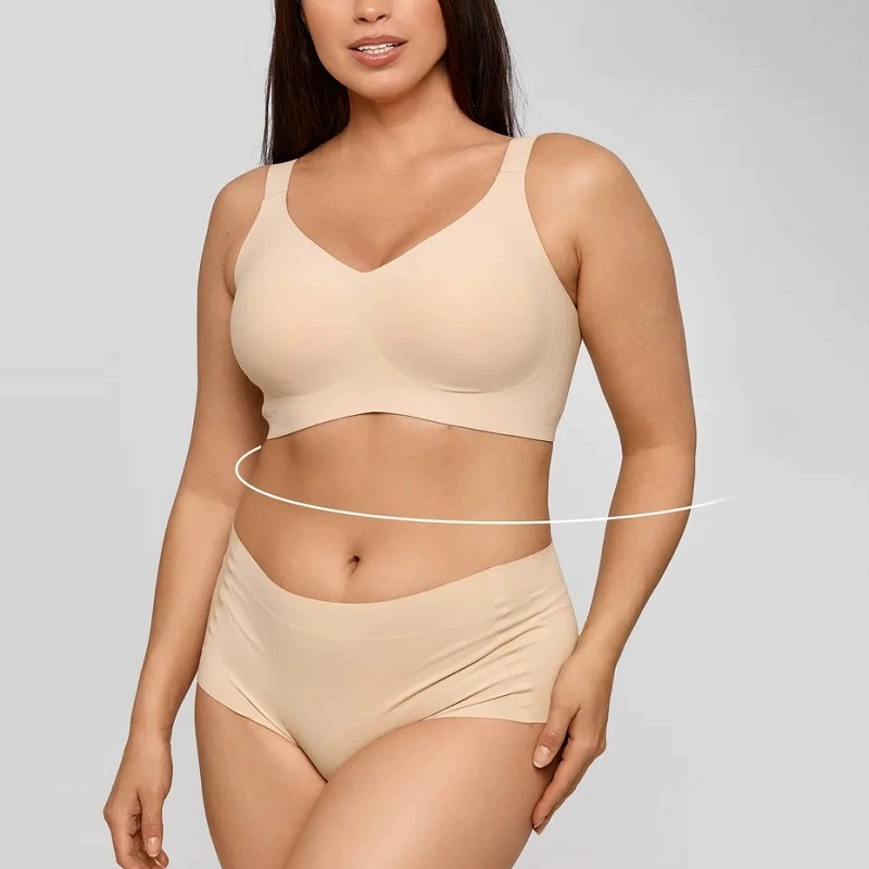 Straps, underwear, thin wireless bra, set, European style