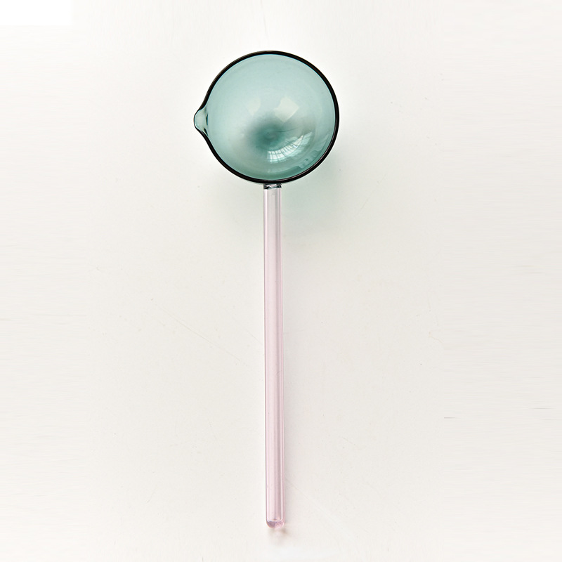 Creativo de leche postre cuchara de vidrio color transparente resistente a altas temperaturas cuchara de sopa cuchara de mezcla de café cuchara redonda cuchara
