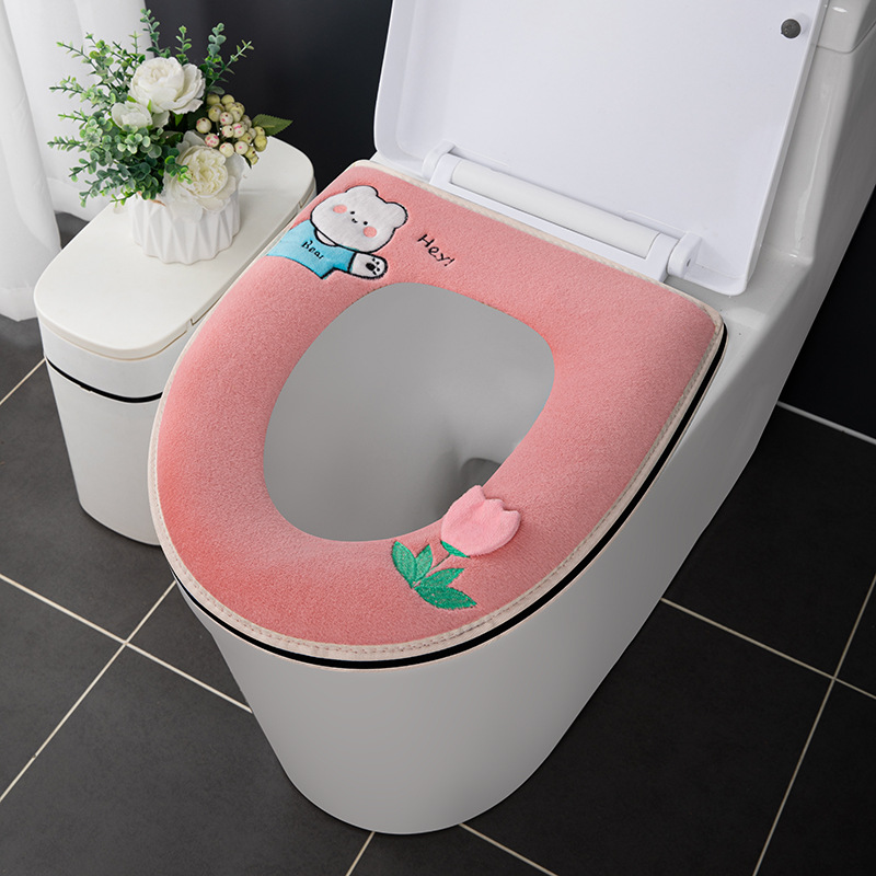 Invierno cremallera hogar cojín del asiento del inodoro engrosada cojín cuatro estaciones disponibles cubierta del inodoro portátil cubierta del inodoro asiento del inodoro