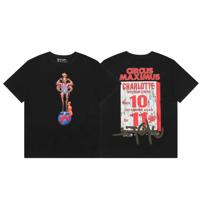 Travis Scott Cactus Jack Модная физиономия Роза стела рисунок повседневная футболка с коротким рукавом
