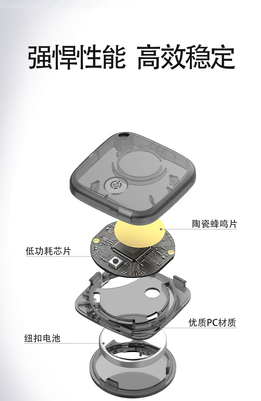 Atag smart tracker translucent material for keys luggage pets