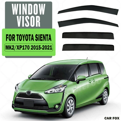 Suitable for Toyota Sienta Rain and Sun Protection Version Rain Visor Sienta Xp170 Window Visor (Rain shield) - standard-packaging-without-logo-sienta-mk2-xp170-2015-2021-no-bright-strips-rain-shield