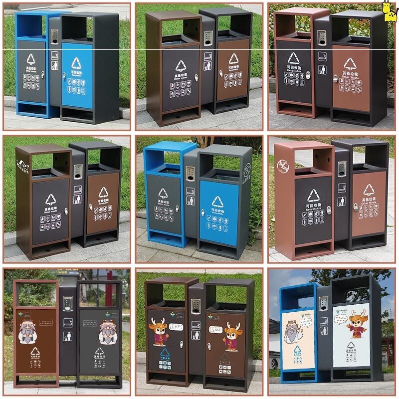 Factory outdoor trash can stainless steel dustbin classification large outdoor residential high-grade sanitation street property