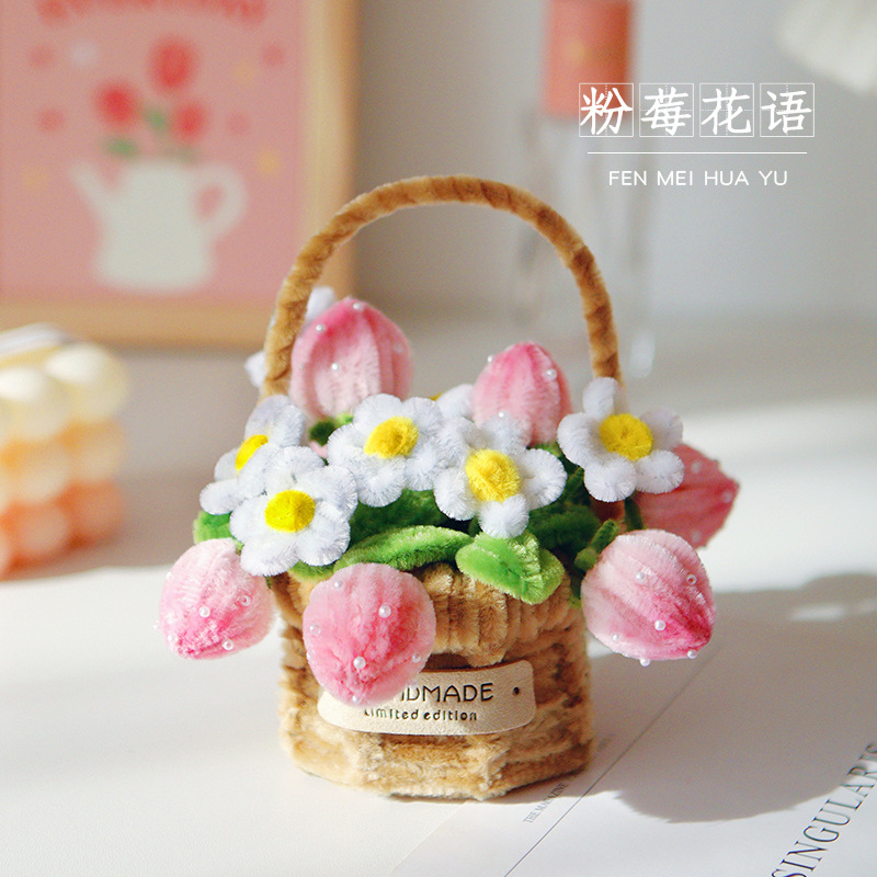 Palo retorcido, paquete de material de bricolaje hecho a mano, ramo en maceta, adornos de rosas, actividades de compra grupal, regalos creativos para amigos