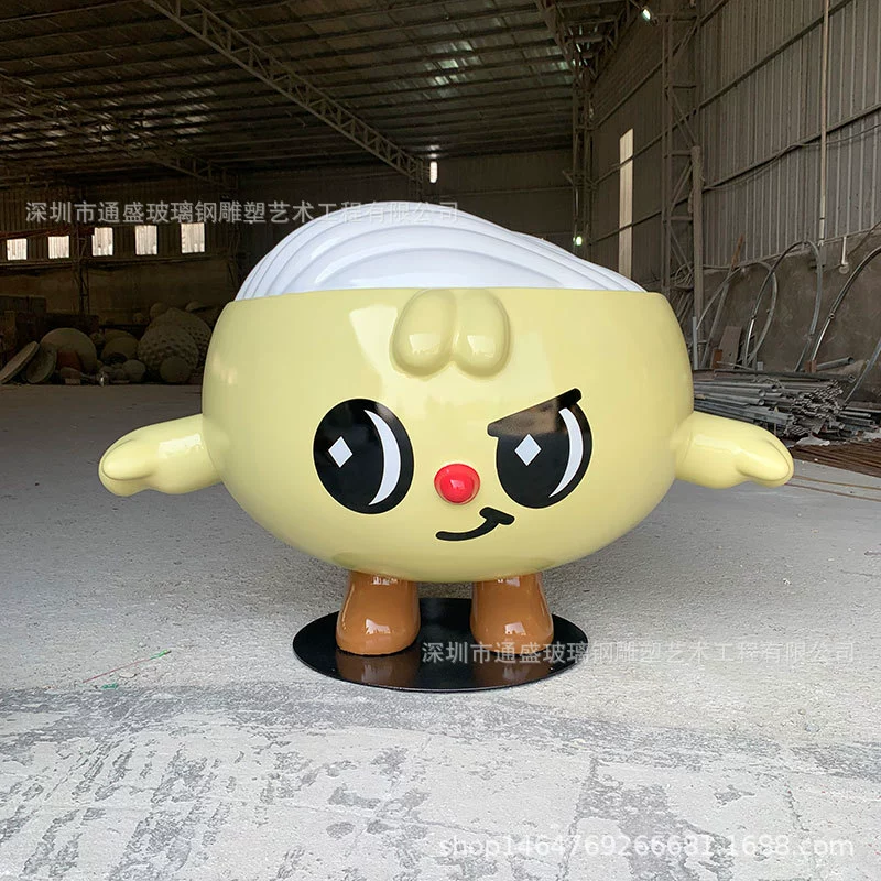 Фигурка для магазина, IP-кукла из стекловолокна, мультяшная лапша, креативная модель чашки, квадратная миска из стекловолокна, реквизит