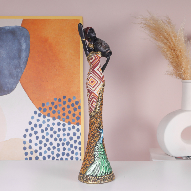 Tribus africanas exóticas decoraciones vestibulares decoración del hogar creativa mujer negra decoraciones retro