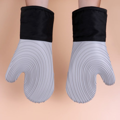 Silicone heat insulation gloves, microwave anti-scalding gloves, kitchen high temperature resistant gloves, thickened microwave baking gloves