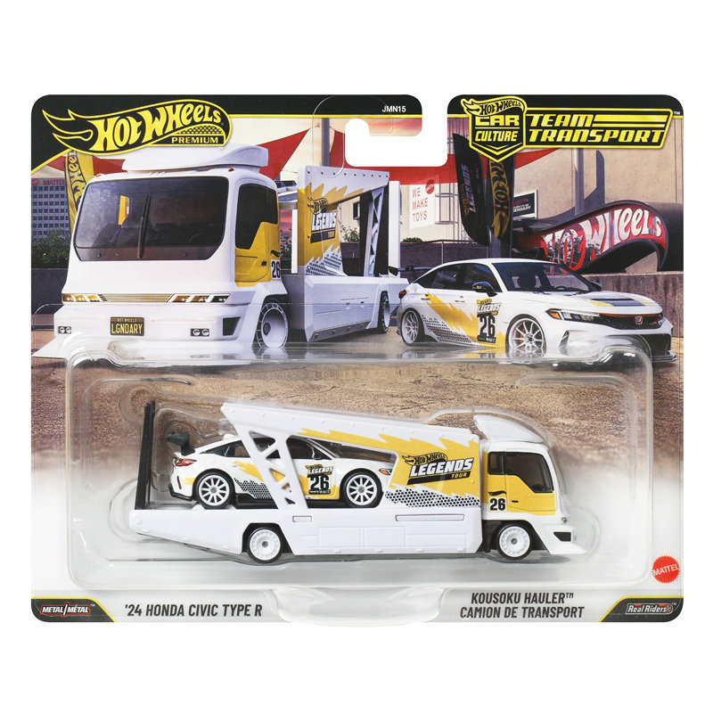 Hot Wheels Jmn15 Gold Label Racing Transporter Legendary Journey Honda Civic Civic Hotwheels