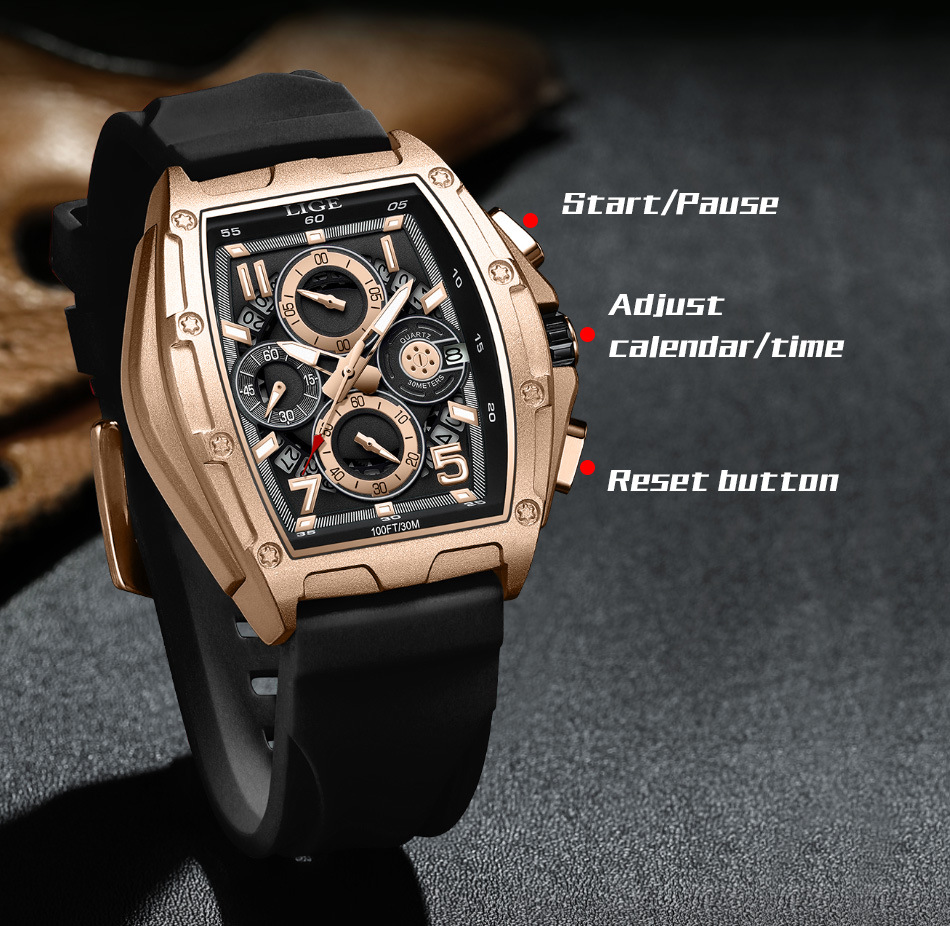 2023 New Hot Selling Watch Men's Multi Functional Waterproof Calendar Watch Sports Wine Bucket Curved Mirror Hollow Out Watch_voghion.com