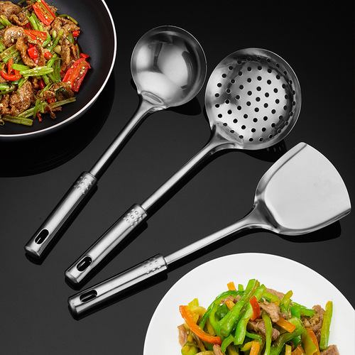 Factory-Brand Stainless Steel Kitchen Utensils 7-Piece Set Cooking Spatula Full Cookware Set Wholesale