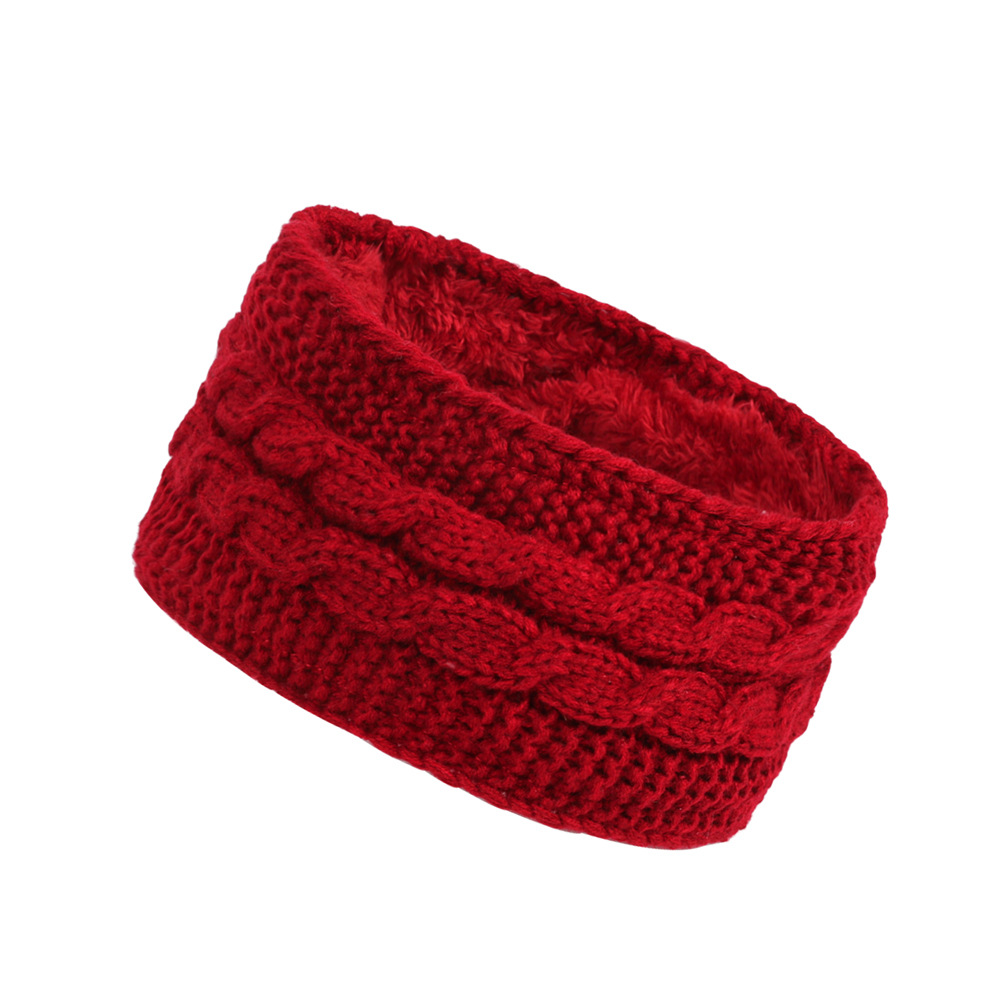 Gebreide haarband winter warm wol oorwarmer voor dames_voghion.com
