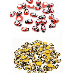 Cross-border exclusive cartoon diy wooden beetle ladybug bee wooden beetle fleshy flower handmade accessories