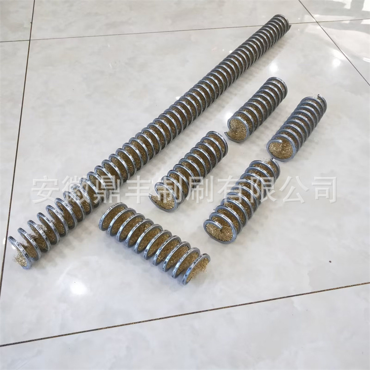 冷墩线材除锈除粉除尘清理防尘螺旋式清洗弹簧刷 内绕式弹簧刷辊