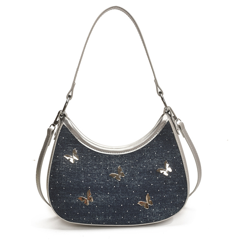 Bolso de diseño de nicho 2025 verano nuevo bolso femenino gypsophila bolso de hombro con diamantes bolso bandolera de mariposa de estilo occidental