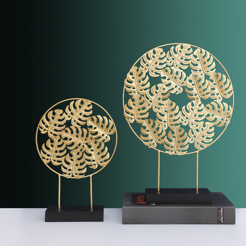 Wine cabinet TV cabinet tortoiseshell leaf ornament luxurious living room decoration accent TV sides home decor postmodern