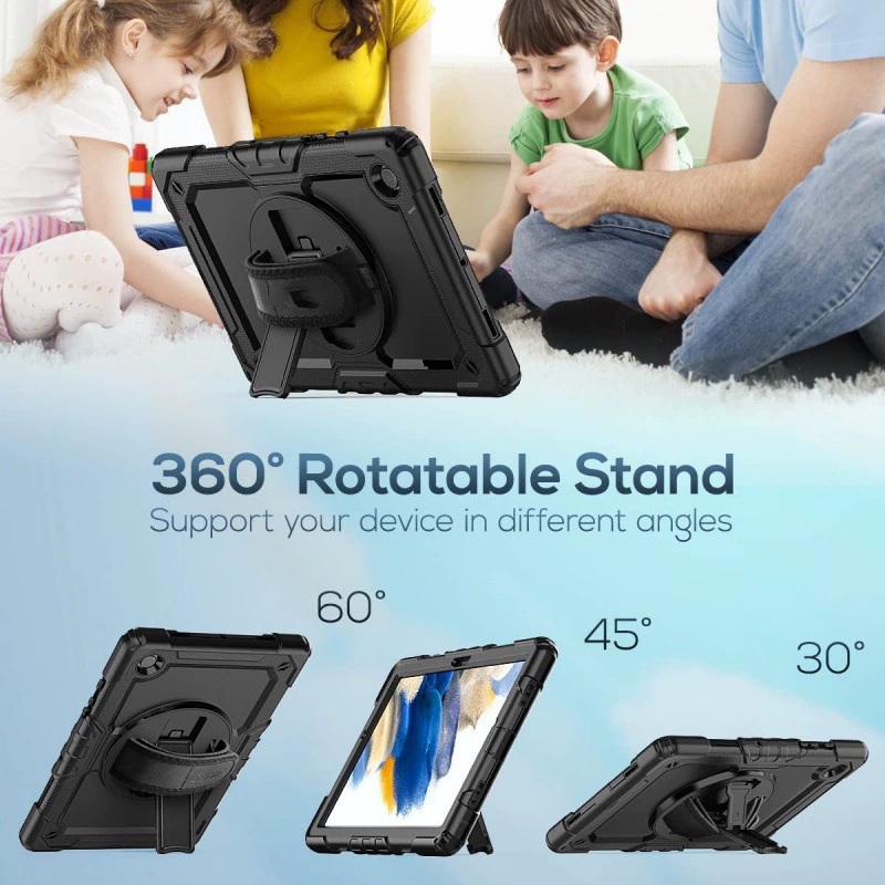 Подходит для Samsung S9 планшета защитная крышка А8 анти-падение 360-градусный ротор S8 кожаный чехол A9+трёх-защитный кронштейн