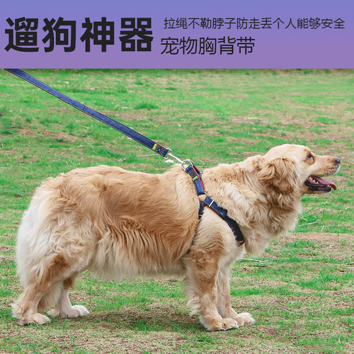 New cowboy dog ​​leash, wear-resistant dog leash, large dog collar, pet harness manufacturer wholesale