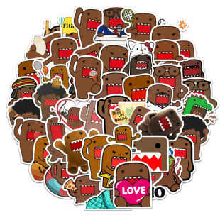 50 Cartoon Domo Cartoon Animation Stickers Stationery Water Cup Stationery Decorative Stickers Cross-Border Wholesale