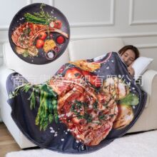 食物毯煎饼毯亚马逊趣味毯空调盖毯沙发毯披肩盖毯
