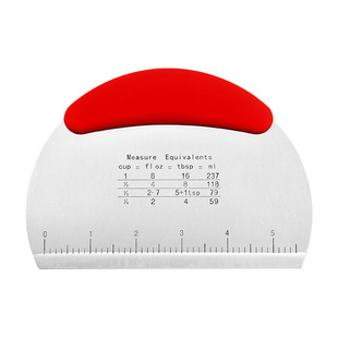Wholesale Stainless Steel Single-Sided Cutting Knife with Scale Dough Cutter Semi-Circle Flour Cutting Baking Tools Thickeneded Section