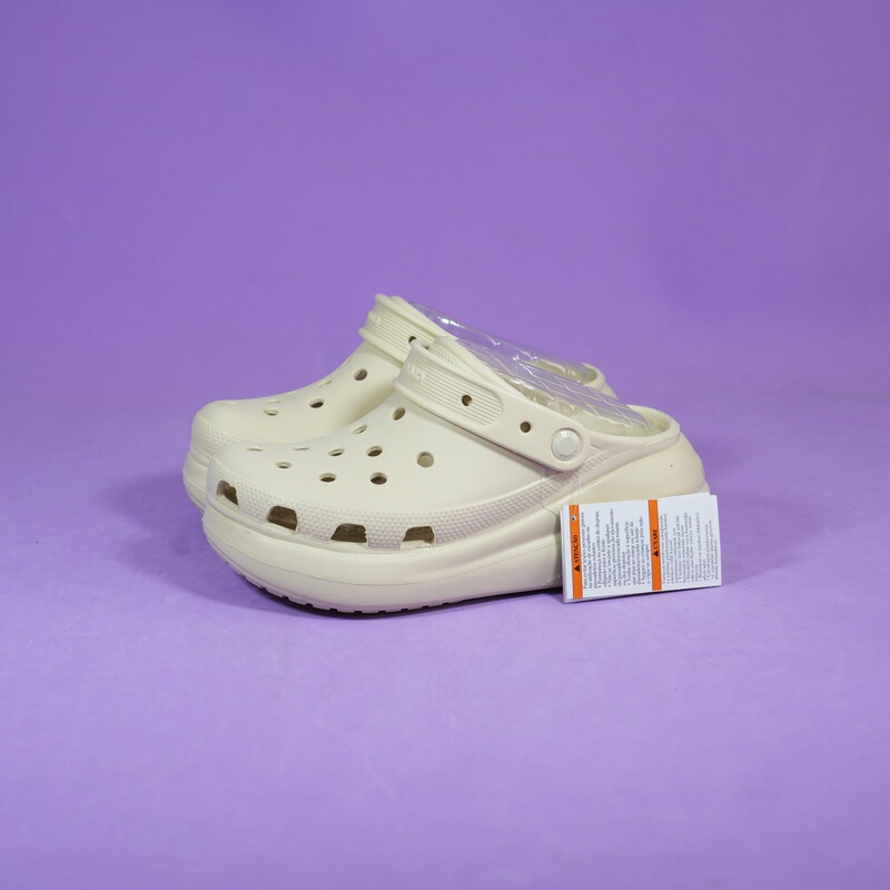 Cros Puff Clog Shoes for Women, High Heel Celebrity Platform Height-Increasing Sandals, Beach Shoes with Soft Sole, Closed-Toe Slippers for Outdoor Wear