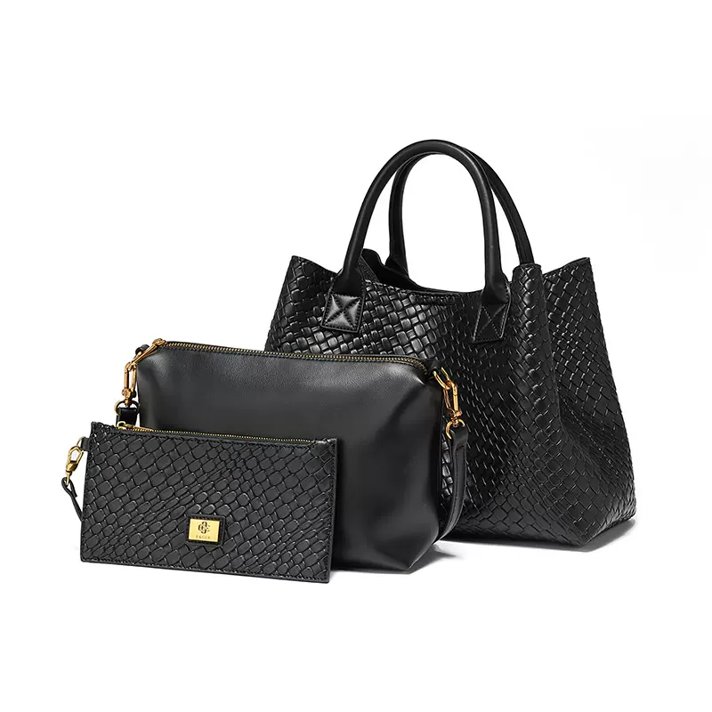 2024春夏新款高级感编织手提女包大容量托特三件套简约轻奢菜篮子