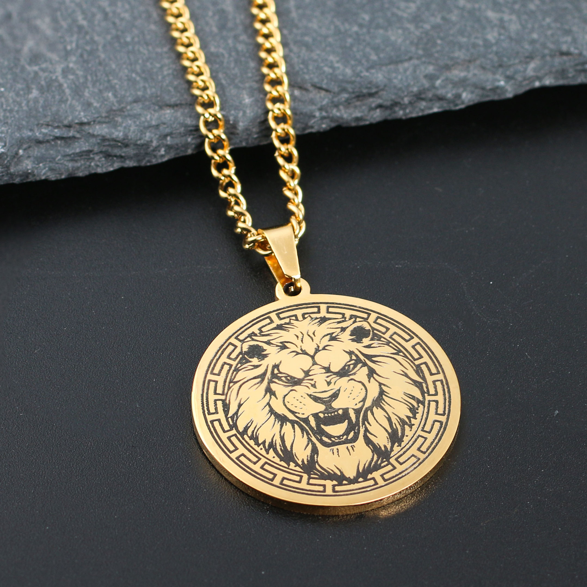 Punk Lion Loup Tigre Acier Inoxydable Placage Hommes Pendentif display picture 3