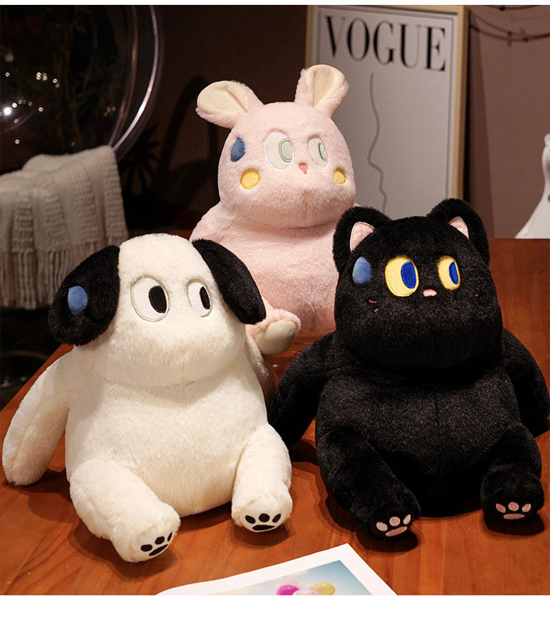 Ojos grandes sudor muñeca dormir almohada perro muñeca de peluche de juguete niña niños muñeca almohada siesta almohada