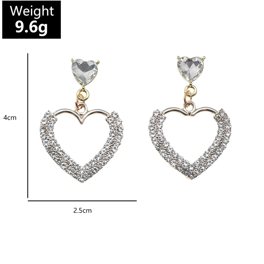 fashion full diamond heart shape earringspicture1