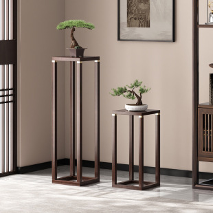 Flower Rack Storage Rack Pure Solid Wood Floor Ornaments Accessories Chinese Style Flower Stand Base Living Room Balcony Indoor Plant Rack