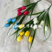 小郁金香 5头小把束玉兰花 室内造景装扮假花 北欧风摄影道具绢花