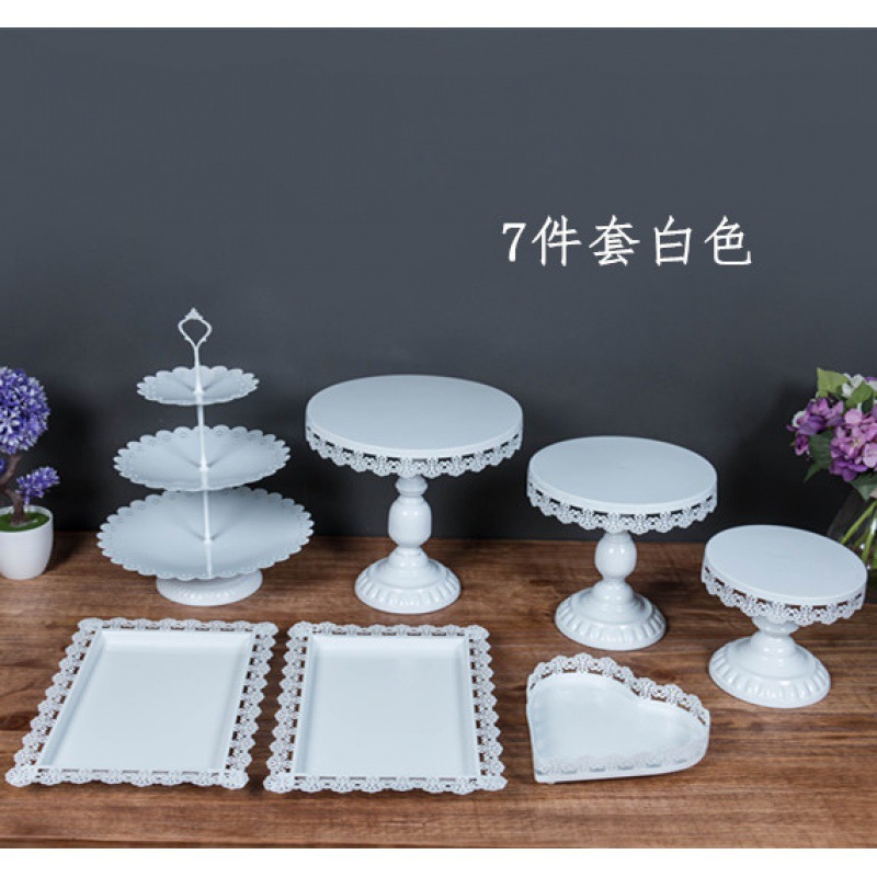 Tabla de postres de boda portapaste combinación set set de hierro forjado europeo 13 piezas set de decoración de bandeja West Point image 13